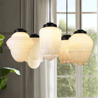 Wohnzimmer Geometrisches Milchglas Pendelleuchte