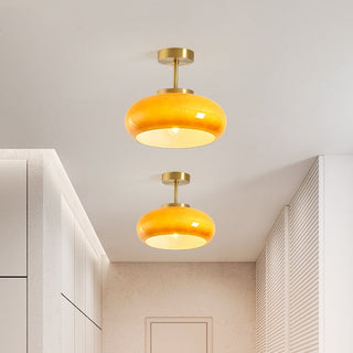 LED Deckenleuchte aus getöntem Glas, modern, fest montiert