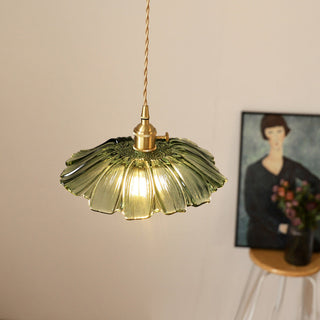 Eleganter Mid-Century Retro Glaskronleuchter mit Blumenform