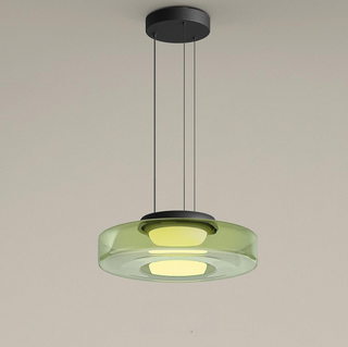 Moderne Pendelleuchte aus Glas, geschichtete LED Hängeleuchte