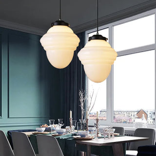 Wohnzimmer Geometrisches Milchglas Pendelleuchte