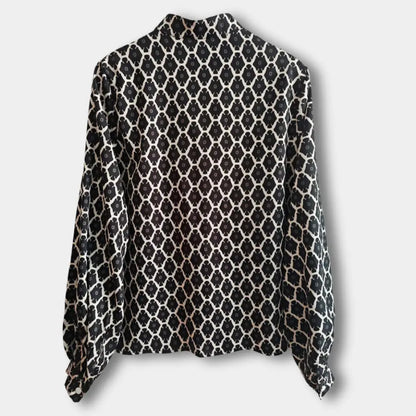 Bluse mit grafischem Allover-Muster und lockerem Schnitt für Damen – Maria