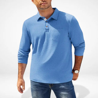 Langarm-Poloshirt mit Brusttasche für Herren – Floyd