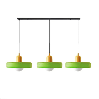 Pendelleuchte Esstisch – Moderne Deckenlampe mit 3 farbigen Glasschirmen