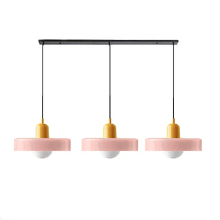 Pendelleuchte Esstisch – Moderne Deckenlampe mit 3 farbigen Glasschirmen