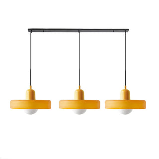 Pendelleuchte Esstisch – Moderne Deckenlampe mit 3 farbigen Glasschirmen