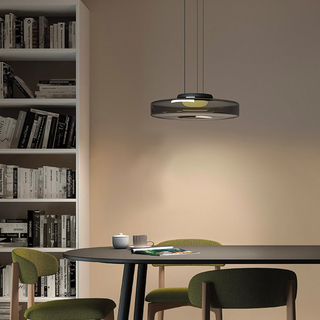 Moderne Pendelleuchte aus Glas, geschichtete LED Hängeleuchte