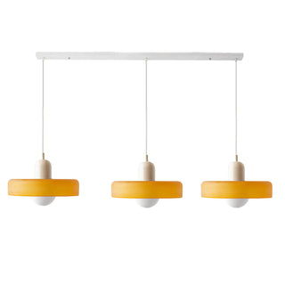 Pendelleuchte Esstisch – Moderne Deckenlampe mit 3 farbigen Glasschirmen