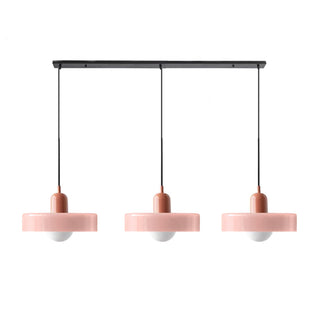Pendelleuchte Esstisch – Moderne Deckenlampe mit 3 farbigen Glasschirmen