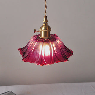Eleganter Mid-Century Retro Glaskronleuchter mit Blumenform