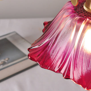 Eleganter Mid-Century Retro Glaskronleuchter mit Blumenform
