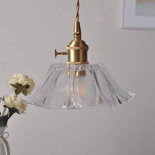 Eleganter Mid-Century Retro Glaskronleuchter mit Blumenform