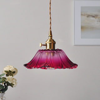 Eleganter Mid-Century Retro Glaskronleuchter mit Blumenform