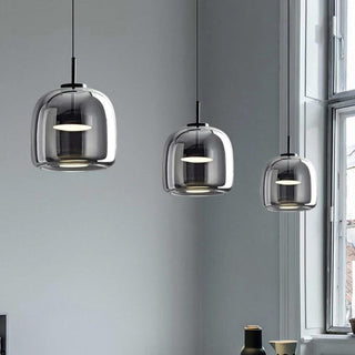 Moderne elegante schwarze Glas-Hängeleuchte