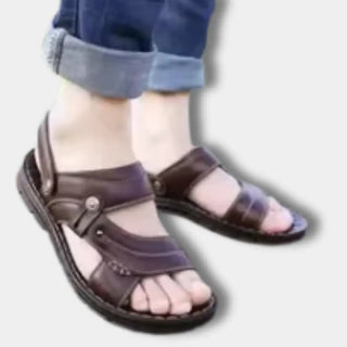 Sandalen mit überkreuzten Riemen und Kontrastnähten für Herren – Neal