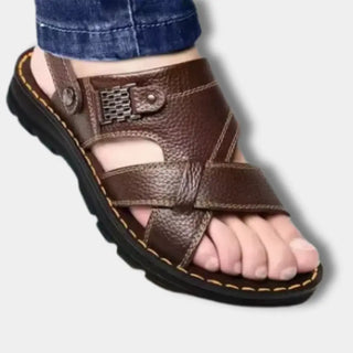 Sandalen mit überkreuzten Riemen und Kontrastnähten für Herren – Neal