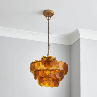 Dekorativer Mid-Century Retro Glaskronleuchter Deckenleuchte