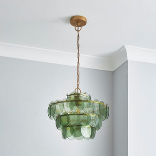 Dekorativer Mid-Century Retro Glaskronleuchter Deckenleuchte