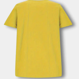 Asymmetrisch geknöpftes T-Shirt mit Rundhalsausschnitt für Damen – Janine