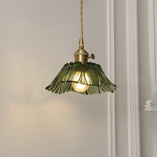 Eleganter Mid-Century Retro Glaskronleuchter mit Blumenform