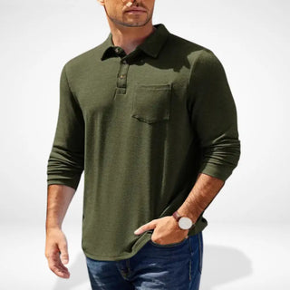 Langarm-Poloshirt mit Brusttasche für Herren – Floyd