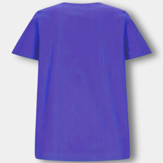 Asymmetrisch geknöpftes T-Shirt mit Rundhalsausschnitt für Damen – Janine