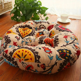 Kuscheliges Rundes Boho Bodenkissen