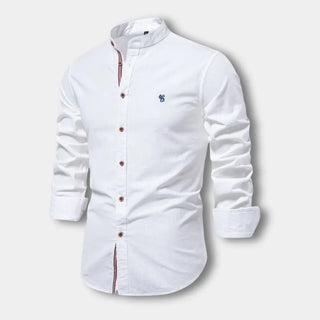 Bluse mit Stehkragen und Kontrastknöpfen für Herren – Mukul