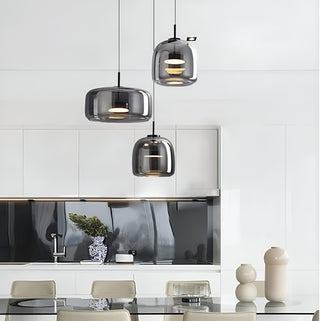 Handgefertigter Mid-Century Retro Glaskronleuchter mit LED Beleuchtung