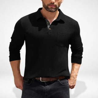 Langarm-Poloshirt mit Brusttasche für Herren – Floyd