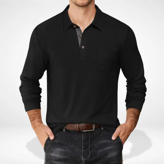 Langarm-Poloshirt mit Brusttasche für Herren – Floyd