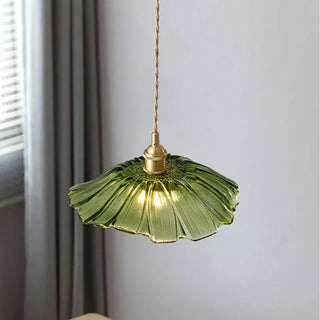 Eleganter Mid-Century Retro Glaskronleuchter mit Blumenform