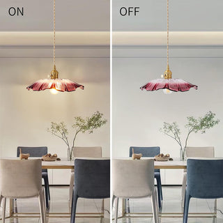 Eleganter Mid-Century Retro Glaskronleuchter mit Blumenform
