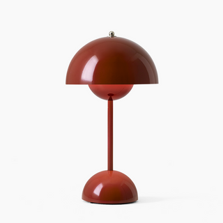 Moderne LED Tischleuchte im glänzenden Pilz Design