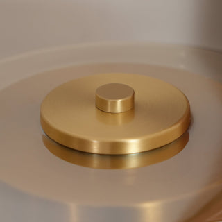 Künstlerische Glas Tischlampe mit Holzakzent