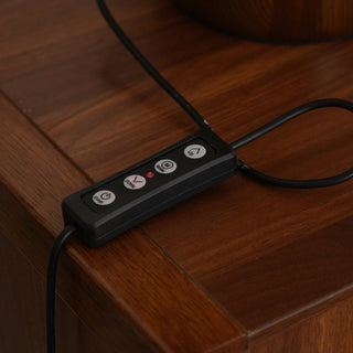 Künstlerische Glas Tischlampe mit Holzakzent