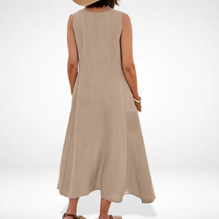 Ärmelloses Sommerkleid in A-Linie mit Taschen für Damen – Gilda
