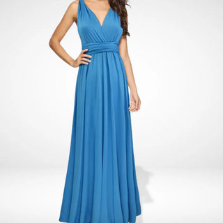 Maxi-Abendkleid mit Halsband-Ausschnitt und fließender Silhouette für Damen – Tabatha