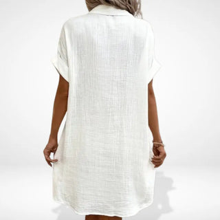 Lässiges Hemdblusen-Sommerkleid mit durchgehender Knopfleiste für Damen – Bell