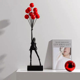 Ballon Mädchen Skulptur – Moderne Dekofigur für Wohnzimmer