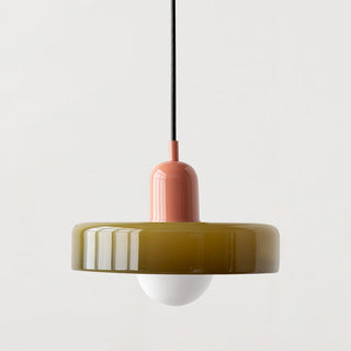 Pendelleuchte Esstisch – Moderne Deckenlampe mit 3 farbigen Glasschirmen