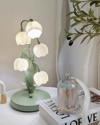 Künstlerische Orchideenmotiv Tischlampe