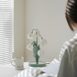 Künstlerische Orchideenmotiv Tischlampe