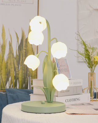 Künstlerische Orchideenmotiv Tischlampe