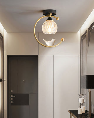 Charmante Vintage-Deckenlampe mit Vogelmotiv