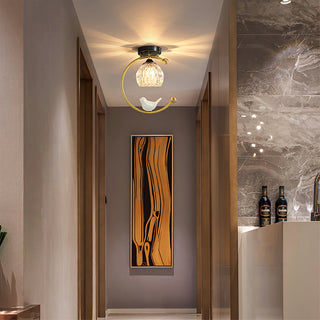 Charmante Vintage-Deckenlampe mit Vogelmotiv