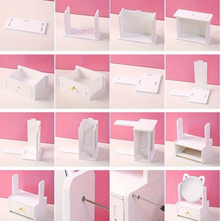 Charmanter Make-up Spiegel mit Stauraum und Katzenohren