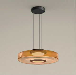 Moderne Pendelleuchte aus Glas, geschichtete LED Hängeleuchte