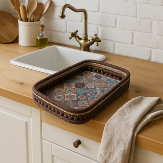 Rustikaler Aufbewahrungskorb aus Hanfgeflecht