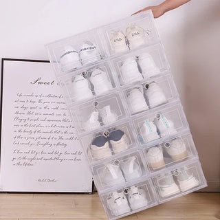 Platzsparende klare stapelbare Schuhorganizer für Zuhause